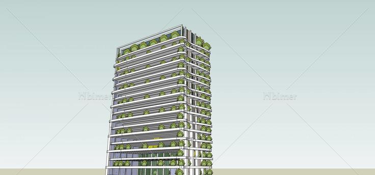 高层生态住宅楼(73425)su模型下载