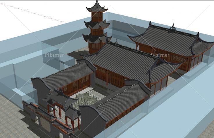 古建寺庙模型分享