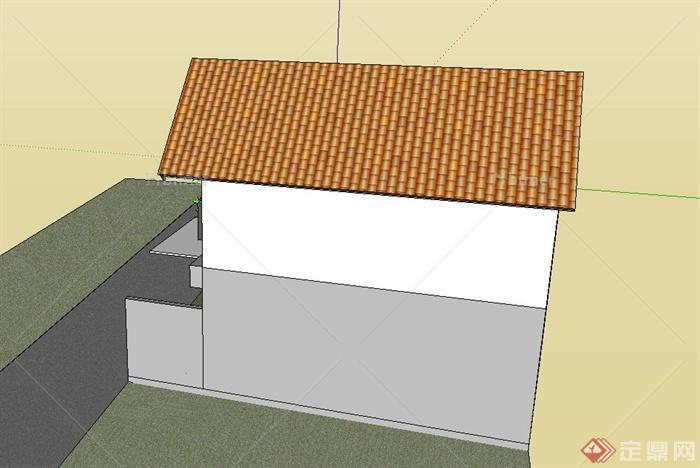 某一层半住宅建筑设计SU模型