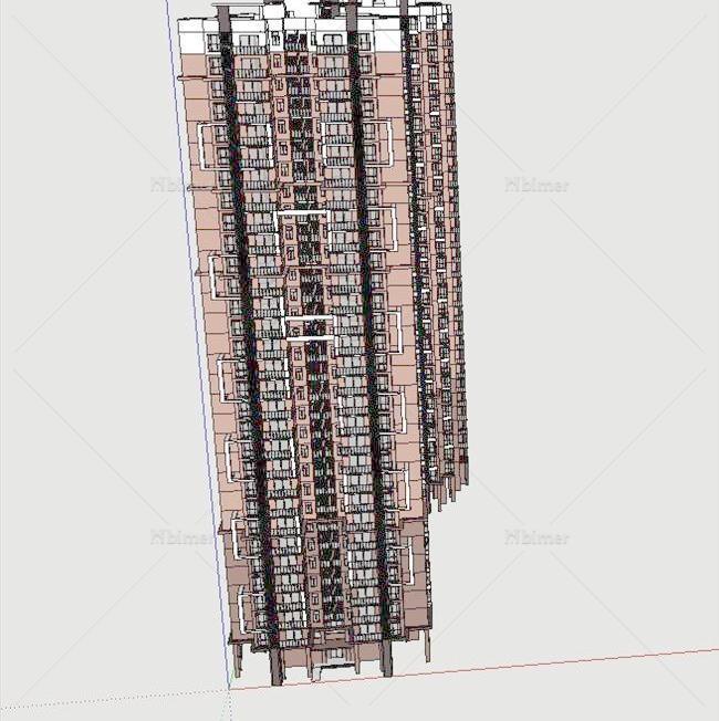 单体高层sketchup建筑模型建筑免费下载