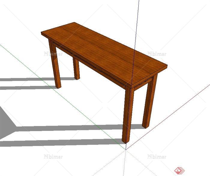 某现代中式风格木质高脚桌设计su模型[原创]