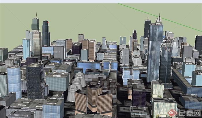 某大型商业城市规划设计SU模型素材