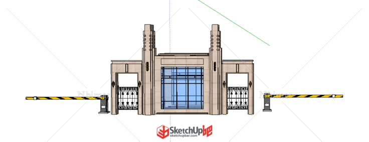 小区大门的模型 给大家分享一下