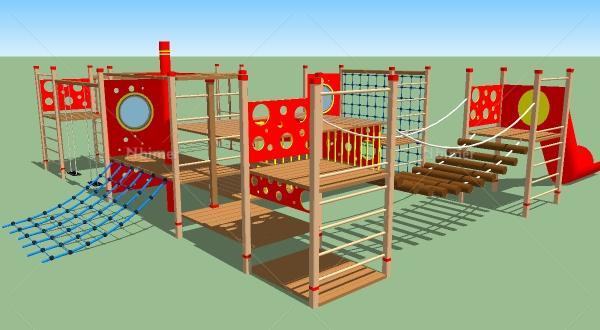 收集的一组儿童游乐设施,带全部SU模型下载，希望