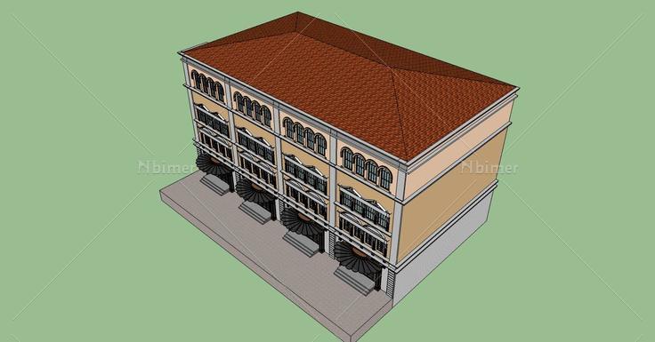 简欧风格住宅楼(79696)su模型下载