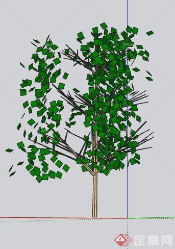 一棵园林景观植物设计的SU模型3