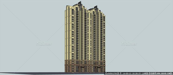 Sketch Up 精品模型---新古典风格高层住宅单体1