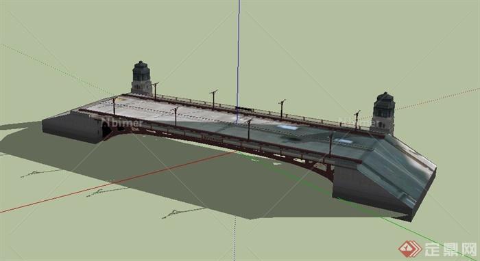 某现代拱形高架桥设计SU模型