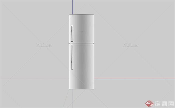 某现代两门冰箱SU模型