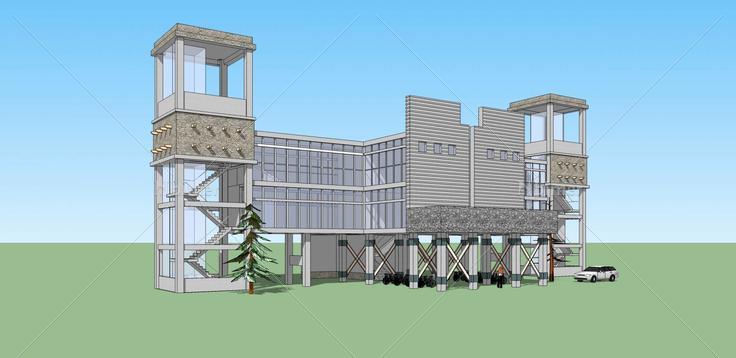 现代景观楼(32782)su模型下载