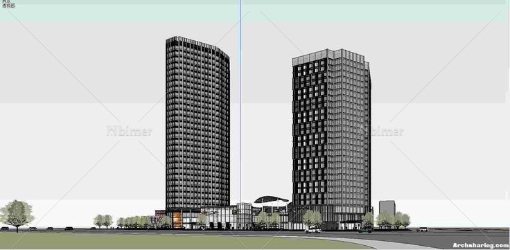 现代风格-商业综合体模型