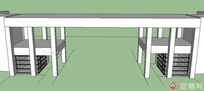 某小区大门景观设计SU模型