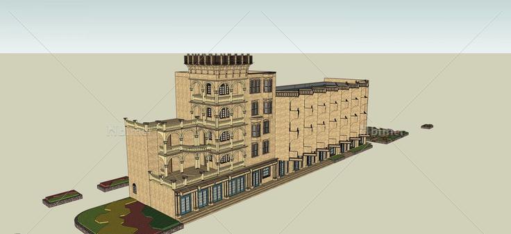 欧式商业住宅楼(44672)su模型下载