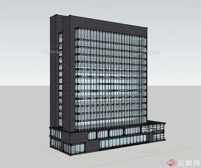 某现代风格详细办公大楼设计su模型[原创]