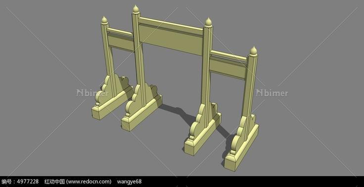 中式古典牌坊SU模型