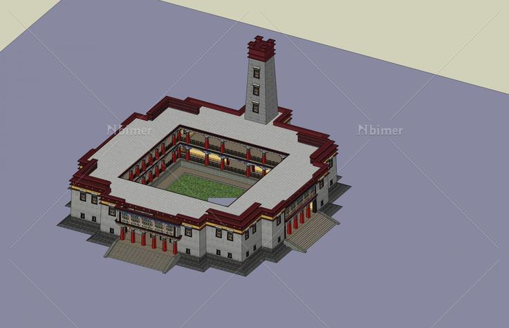 中式景观建筑(50217)su模型下载