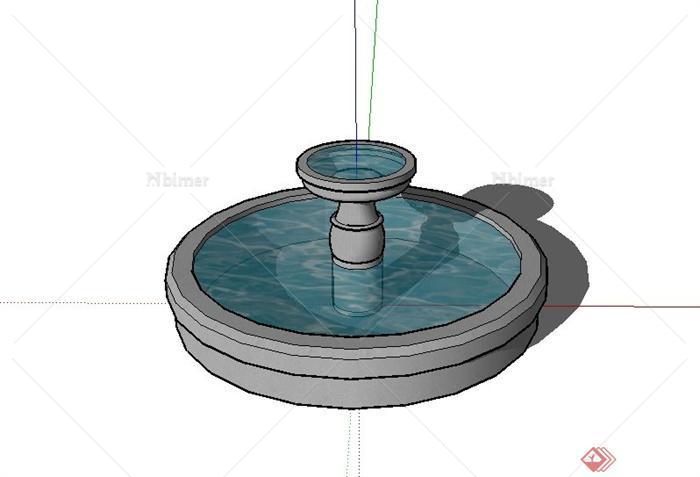 某景观节点圆形水池设计SU模型
