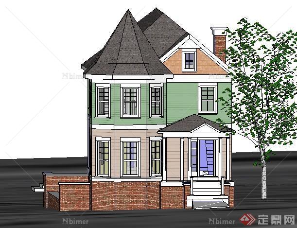 某英式别墅住宅建筑设计SU模型