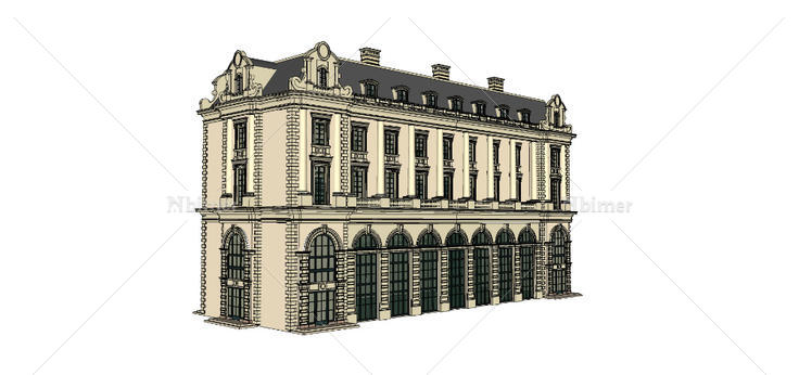 SketchUp办公建筑模型93