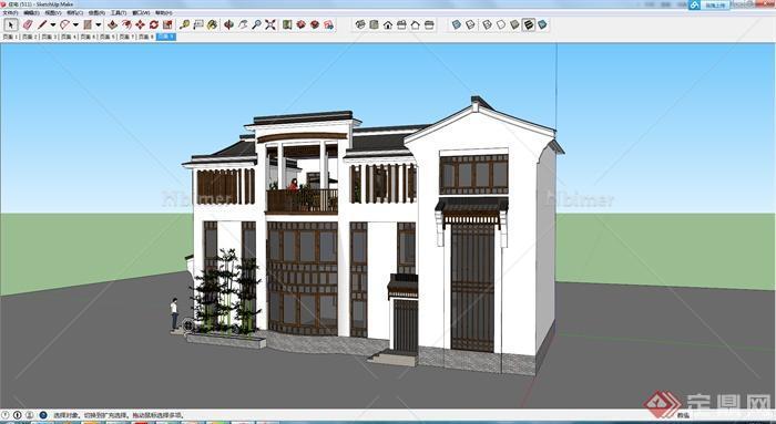 某地区一民居住宅建筑设计SU模型