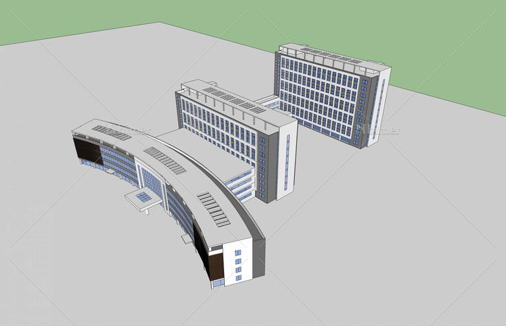 现代小高层办公楼(49334)su模型下载