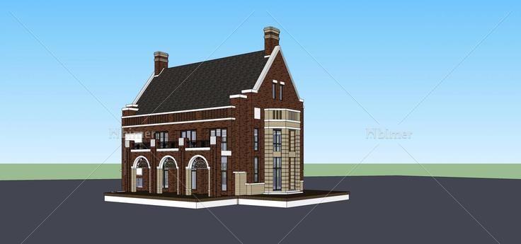英式小商业楼(69421)su模型下载