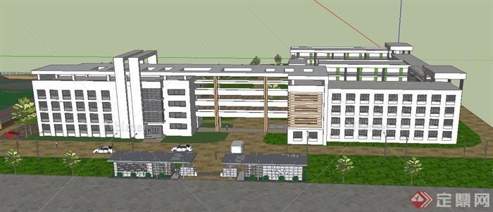 现代某四层中学教学楼建筑设计SU模型