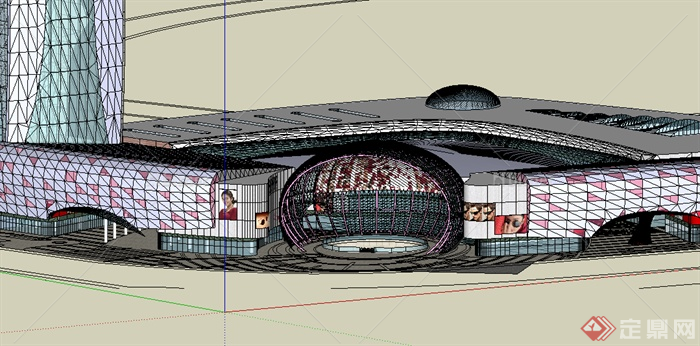 某超现代商业建筑群建筑设计SU模型素材