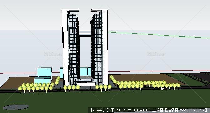 高层办公楼建筑SU模型