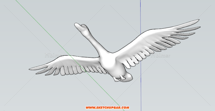 天鹅SU模型,天鹅雕塑sketchup模型