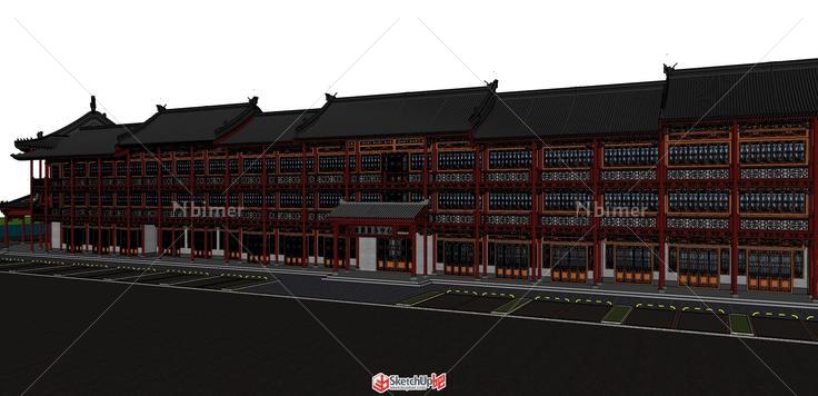 超精细古建门面建筑