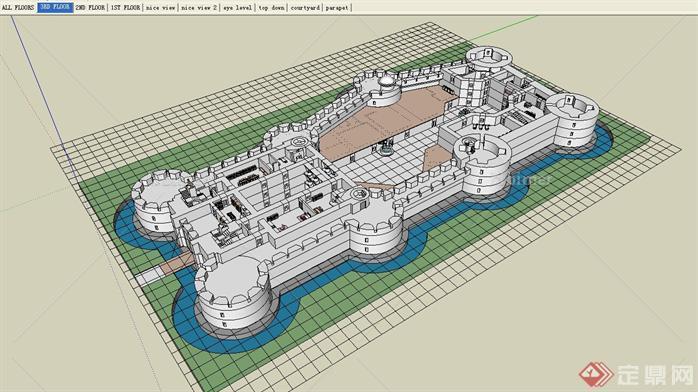 某城堡综合建筑设计SU模型素材