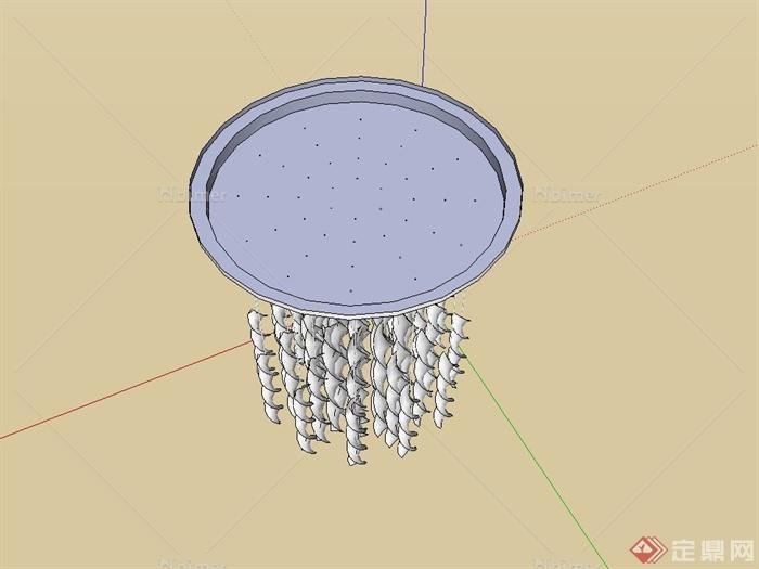 某现代风格室内客厅水晶吊灯设计su模型