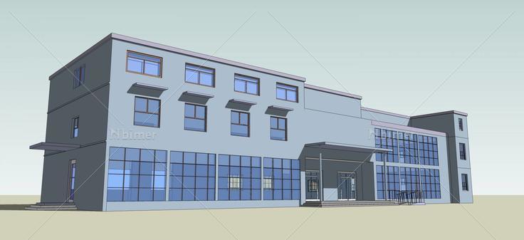 现代多层办公楼(59039)su模型下载