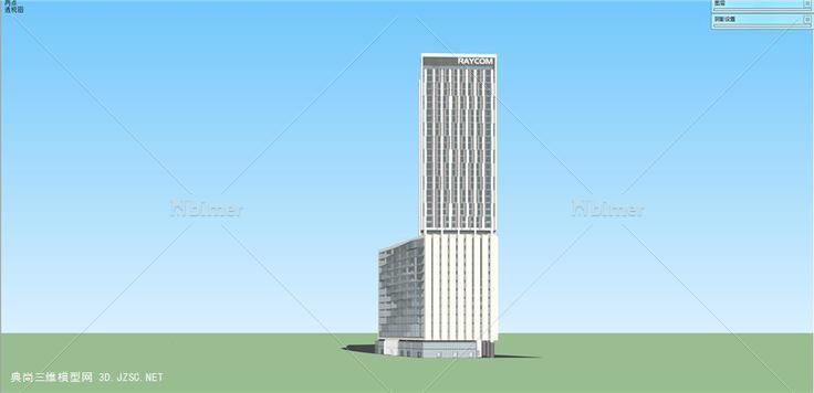 联想总部办公大楼SU精细设计模型 高层办公楼su模