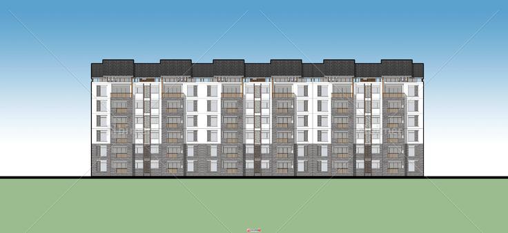 新中式多层住宅设计（附上平立剖及模型）