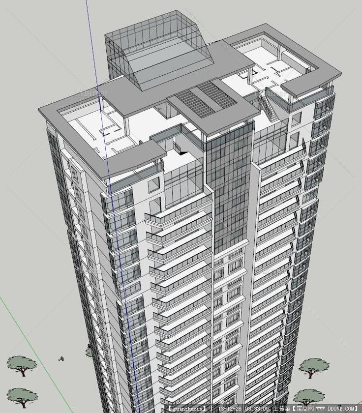 现代风格高层住宅草图SU模型