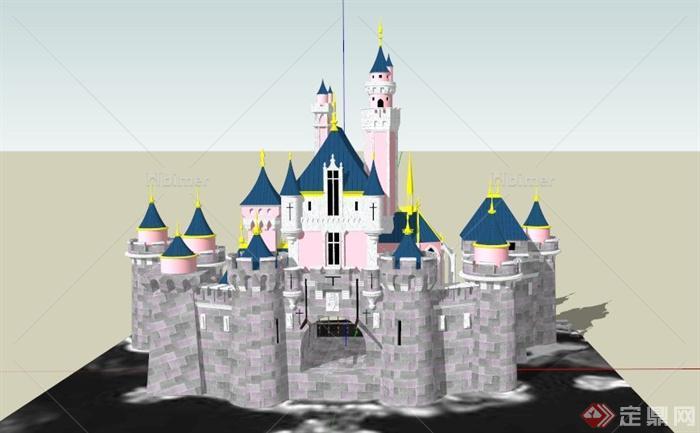 欧式某城堡建筑设计SU模型