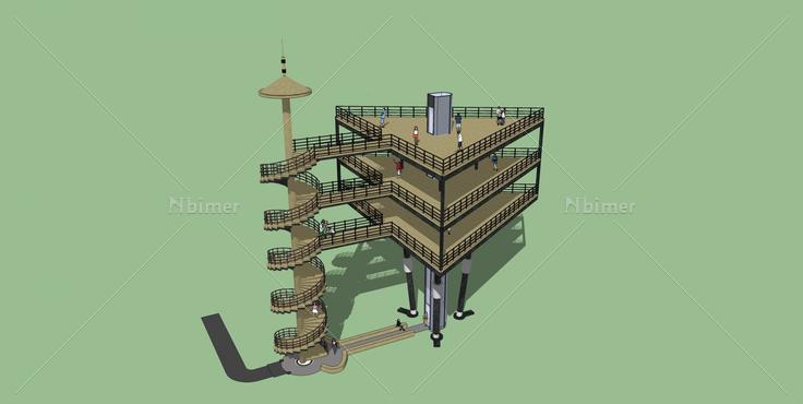 湿地景观塔(101920)su模型下载