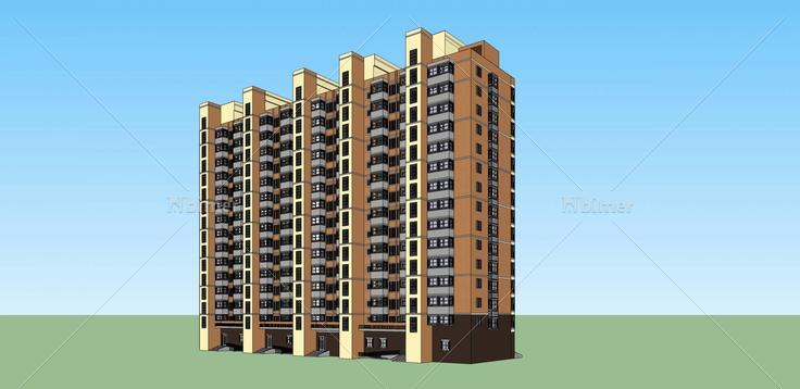 现代高层住宅楼(32856)su模型下载
