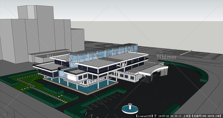 某大型图书馆建筑SU模型