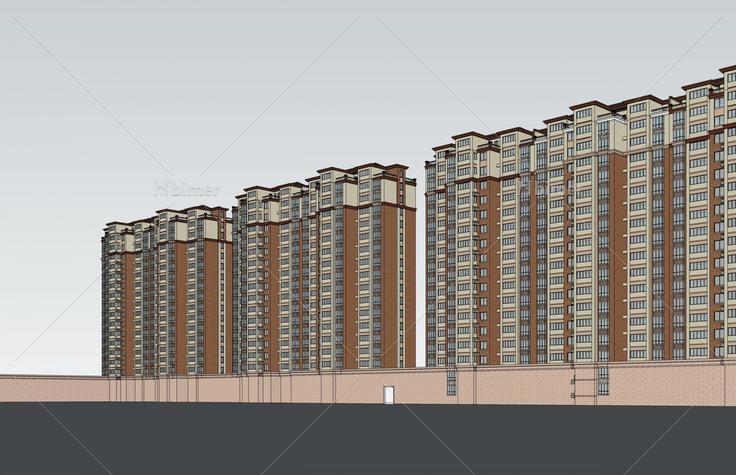 简欧风格商业住宅楼(47006)su模型下载