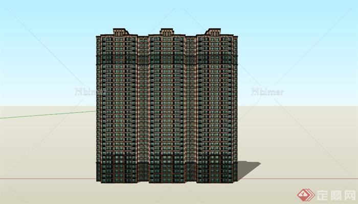 现代高层住宅建筑SU模型[原创]