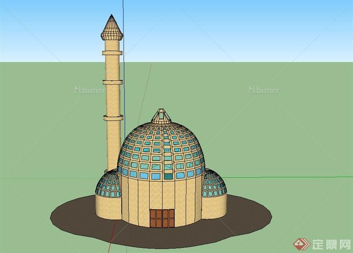 某欧式清真教堂建筑设计SU模型