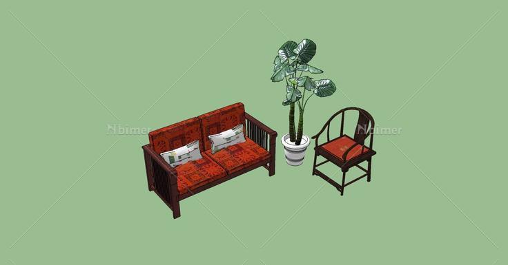 室内家具-沙发(71133)su模型下载