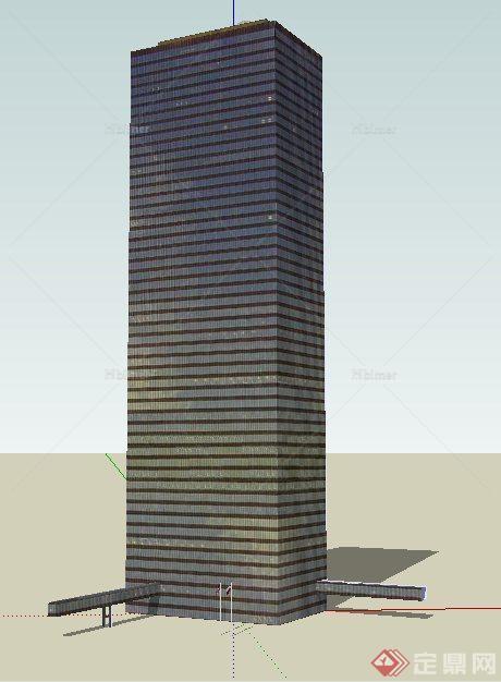 现代某高层商务大厦建筑设计su模型