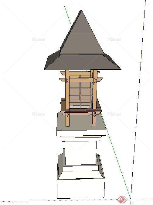 园林景观节点庭院灯箱设计SU模型