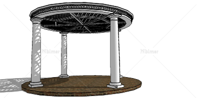一组室外景观精品亭子廊架提供SketchUp模型下载