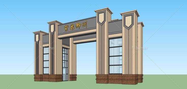 景观-门楼(69600)su模型下载