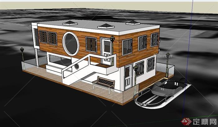 某两层住宅船房建筑设计SU模型